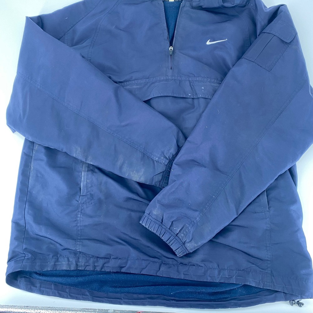 Nike‎ Men's Navy Blue Hooded Pullover Anorak Jacket Size XL VTG